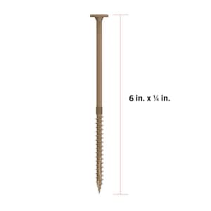 1/4 in. x 6 in. Star Drive Flat Head Multi-Purpose Structural Wood Screw - PROTECH Ultra 4 Exterior Coated (10-Pack)