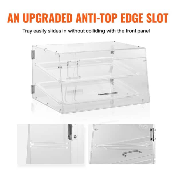 Acrylic 2 Shelf Counter Top Display Case