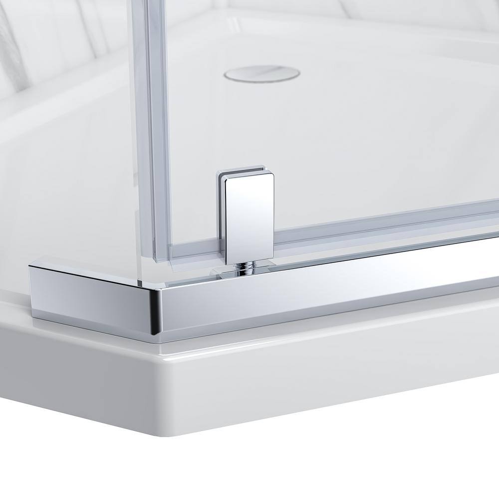 36'' W x 79'' H Chrome Neo-Angle Shower Kit with Marble Finish