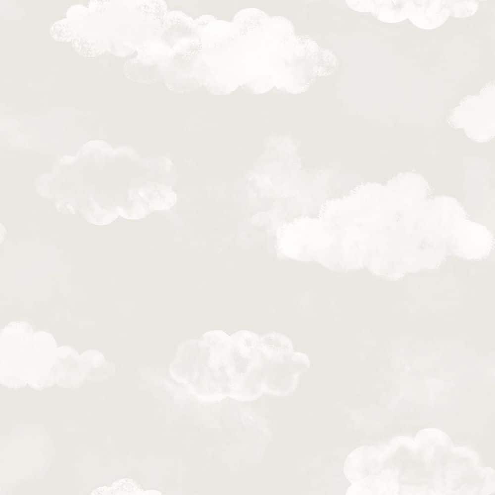 Tiny Tots 2-Collection Greige/White Matte Clouds Design Paper Non-Pasted No