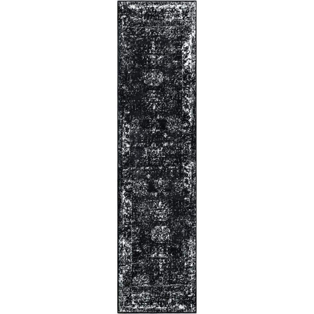 Unique Loom Sofia Casino Black 2 ft. x 8 ft. Area Rug 3193476 The