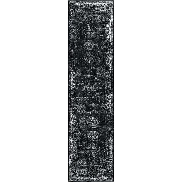 Unique Loom Sofia Casino Black 2 ft. x 8 ft. Area Rug