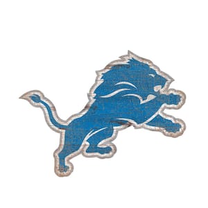 NFL Indoor Detroit Lions Distressed Logo Cutout Wood Sign