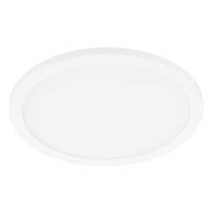 Trago 12 11.81 in. W x 0.51 in. H 1-Light White LED Flush Mount with White Acrylic Shade