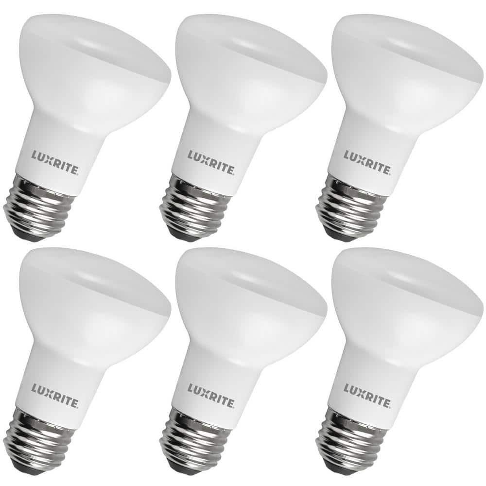 LUXRITE 45W Equivalent, BR20 LED Light Bulb, 6500K Daylight, 460 Lumens, 6.5W, Dimmable, Damp Rated, UL Listed, E26,6 Pack -  LR31866-6PK