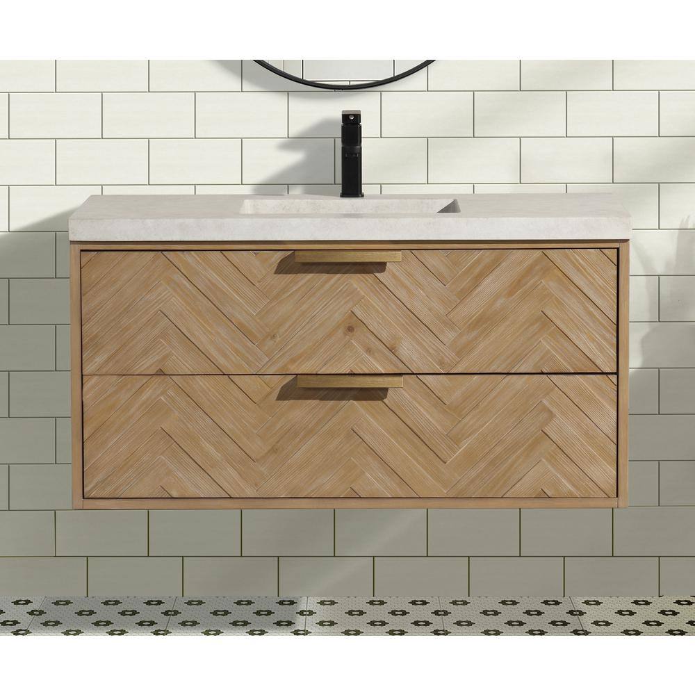 Carlsbad 42'' Weathered Fir Single Bathroom Vanity with Concrete Top