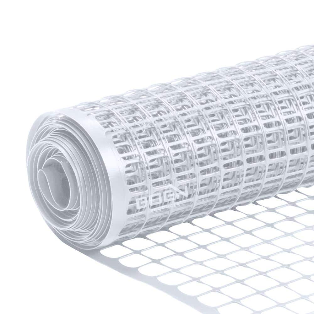 BOEN 4 ft. x 100 ft. White Plastic Garden Fence GF-50034 BOEN 4 ft. x 100 ft. White Plastic Garden Fence GF-50034