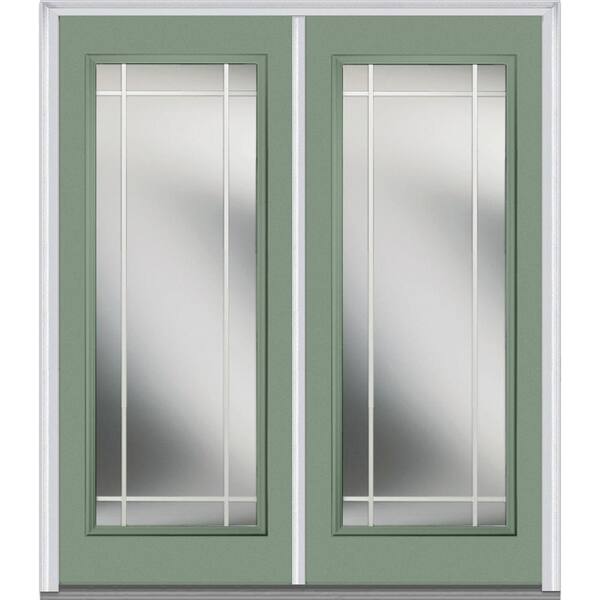 MMI Door 72 in. x 80 in. Prairie Internal Muntins Left-Hand Inswing Full Lite Clear Glass Painted Steel Prehung Front Door