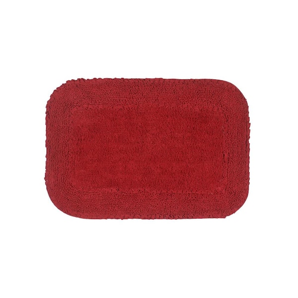 Home Weavers Inc Radiant Collection Red Cotton 2 Piece Bath Rug Set