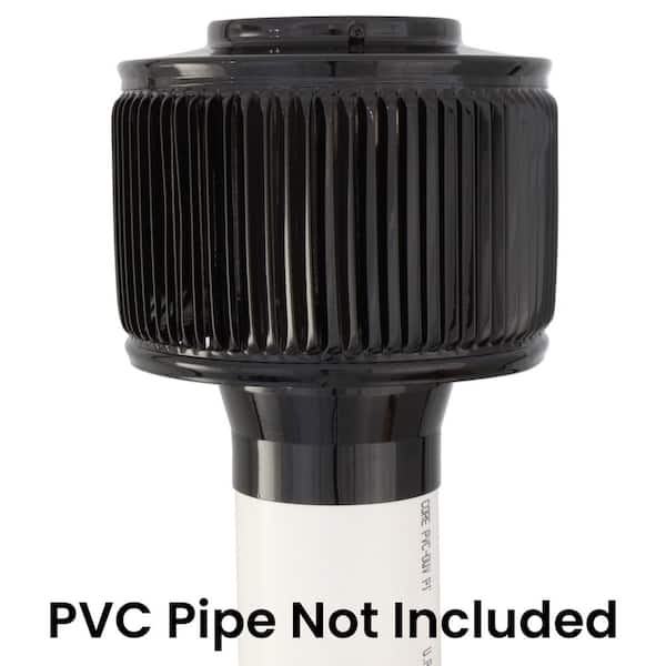 3 in. Dia Aura PVC Vent Cap Exhaust with Adapter for Schedule 40 or Schedule 80 PVC Pipe in Black