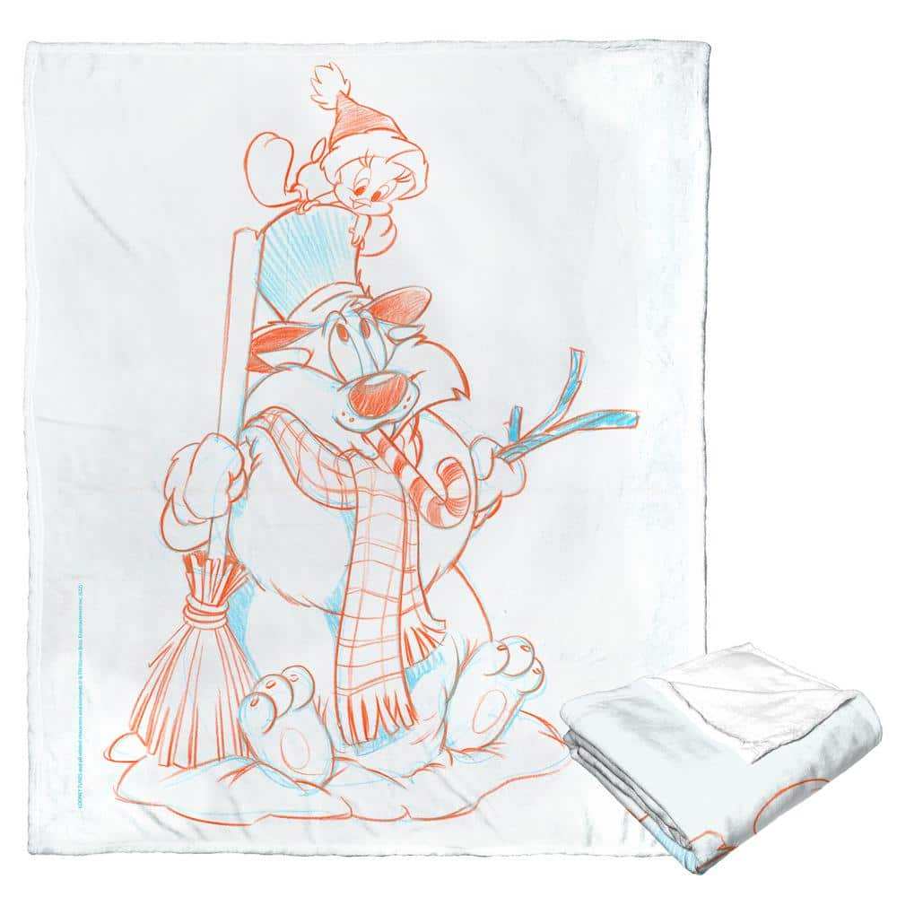 THE NORTHWEST GROUP Warner Bros. Looney Tunes Silk Touch Multi-Colored Throw Blanket Sylvester Snowman