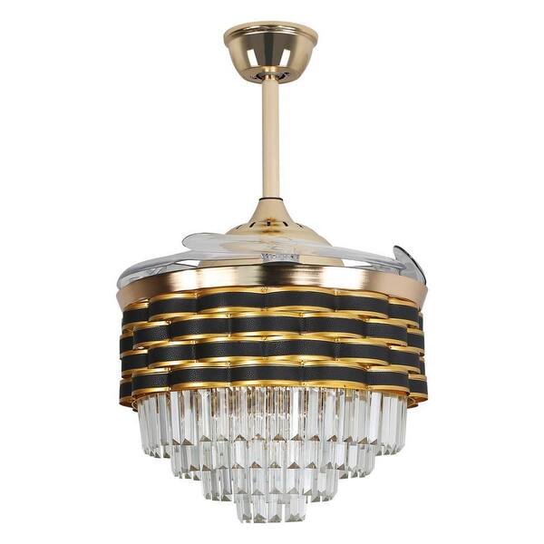 OUKANING 42 in. Indoor Gold Modern Luxury 6-Speed Ceiling Fan with