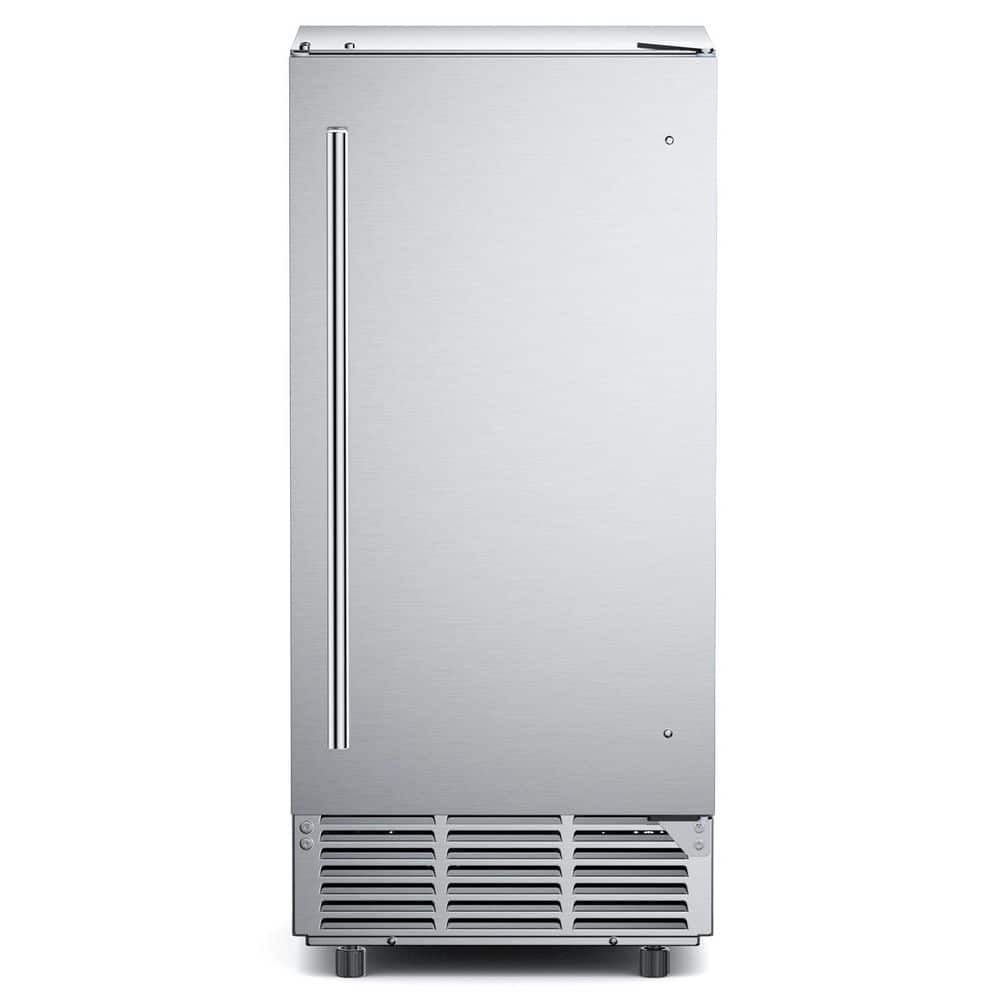 15 in. W Commercial Under Counter Ice Maker Machine, 90 lb./Day Auto-Cleaning Stainless Steel Built-in Freestanding
