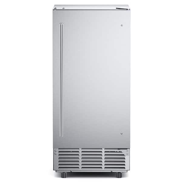 15 in. W Commercial Under Counter Ice Maker Machine, 90 lb./Day Auto-Cleaning Stainless Steel Built-in Freestanding