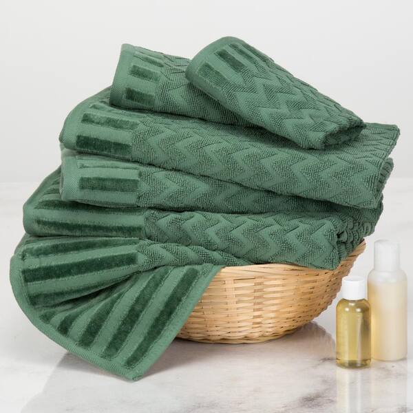 Lavish Home 6-Piece Cotton Deluxe Plush Bath Towel Set – Chevron Pattern  Plush Sculpted Spa Luxury Decorative Body, Hand and Face Towels (Seafoam)  27x54x0.25 - Yahoo Shopping