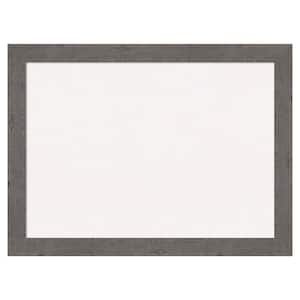 Rustic Plank Grey Narrow White Corkboard 31 in. x 23 in. Bulletin Board Memo Board