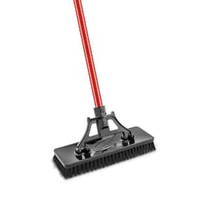 Extra-Large Heavy-Duty Floor Scrub Brush with Swiveling Head and Handle