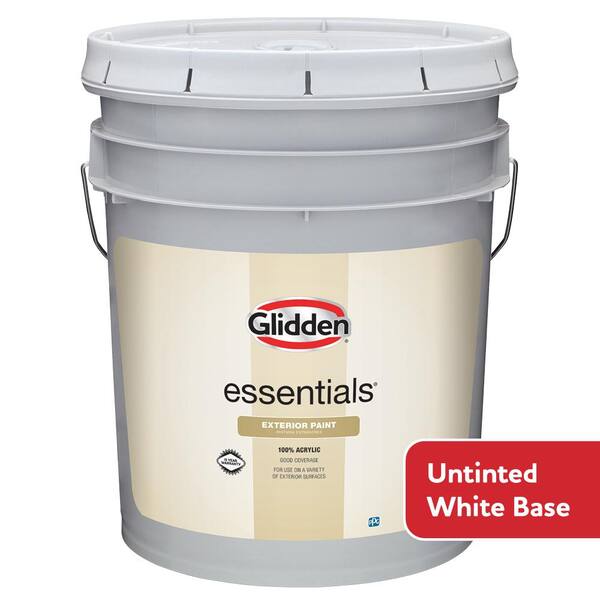 Glidden Essentials 5 gal. White/Base 1 Satin Exterior Paint GLE9011N