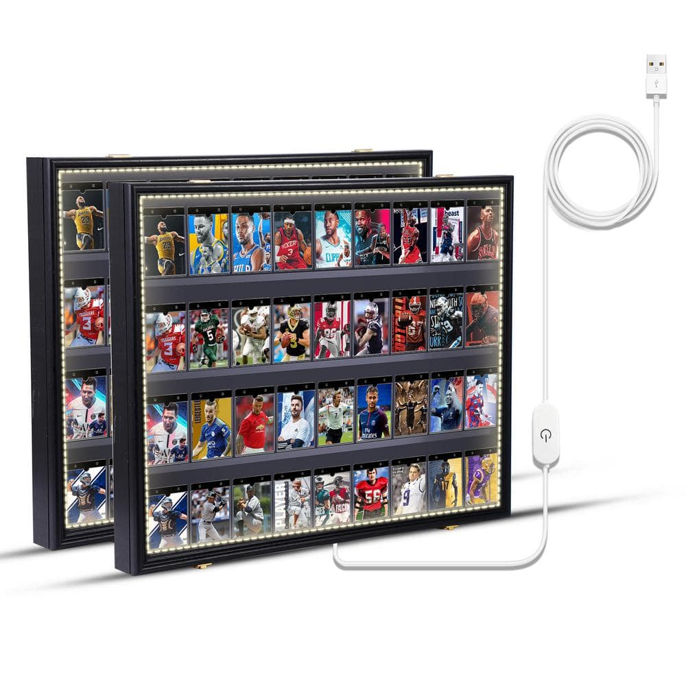 Black 24 in. x 31 in. Sports Card Display Frame Case with LED, Baseball Card Display Case, Card Display (2-P Horizontal) HD-HORLED-CF2P - The Home ... Black 24 in. x 31 in. Sports Card Display Frame Case with LED, Baseball Card Display Case, Card Display (2-P Horizontal) HD-HORLED-CF2P - The Home ...
