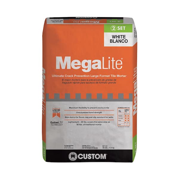 Custom Building Products MegaLite 30 lb. White Ultimate Crack Prevention Large Format Tile Mortar
