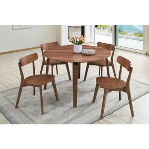 New Classic Furniture Gabby 5-piece Walnut Wood Top Round Dining Table Set