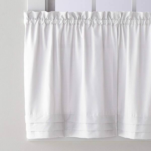 Saay Knight Holden White Polyester Rod Pocket Tier Curtain 57 In W X 30 L P7008000030t09 The Home Depot Saay Knight Holden White Polyester, White Tier Curtains