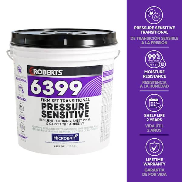 6399 16 qt. (4 Gal. ) 12 Hour Dry Time Vinyl Firm Set Transitional Pressure-Sensitive Floor Adhesive in Off White