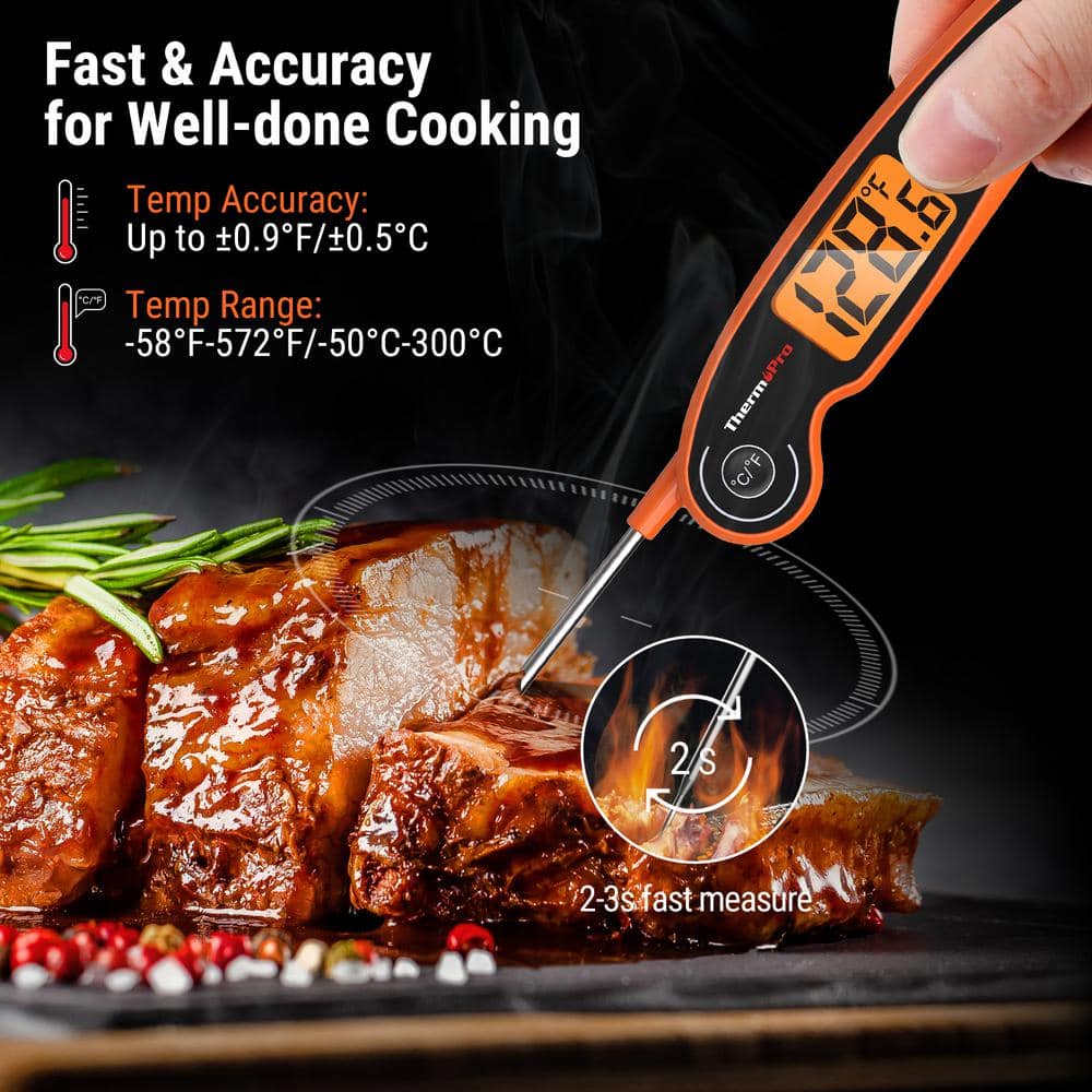 ThermoPro Orange Waterproof Digital Meat and Candy Thermometer