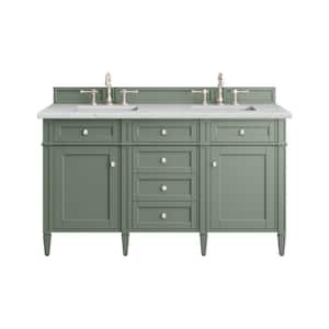 Brittany 60.0 in. W x 23.5 in. D x 33.8 in. H Bathroom Vanity in Smokey Celadon with Ethereal Noctis Quartz Top