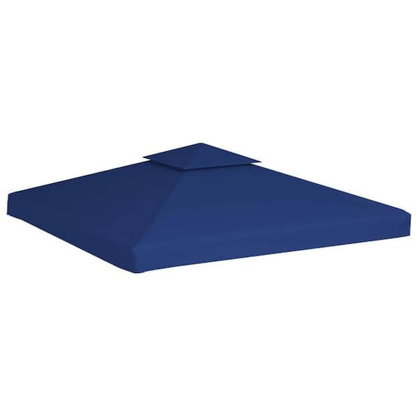 Dark Blue 9.8 ft. x 9. 8 ft. Gazebo Canopy Replacement with PVC Coating, 1 oz/sq. ft