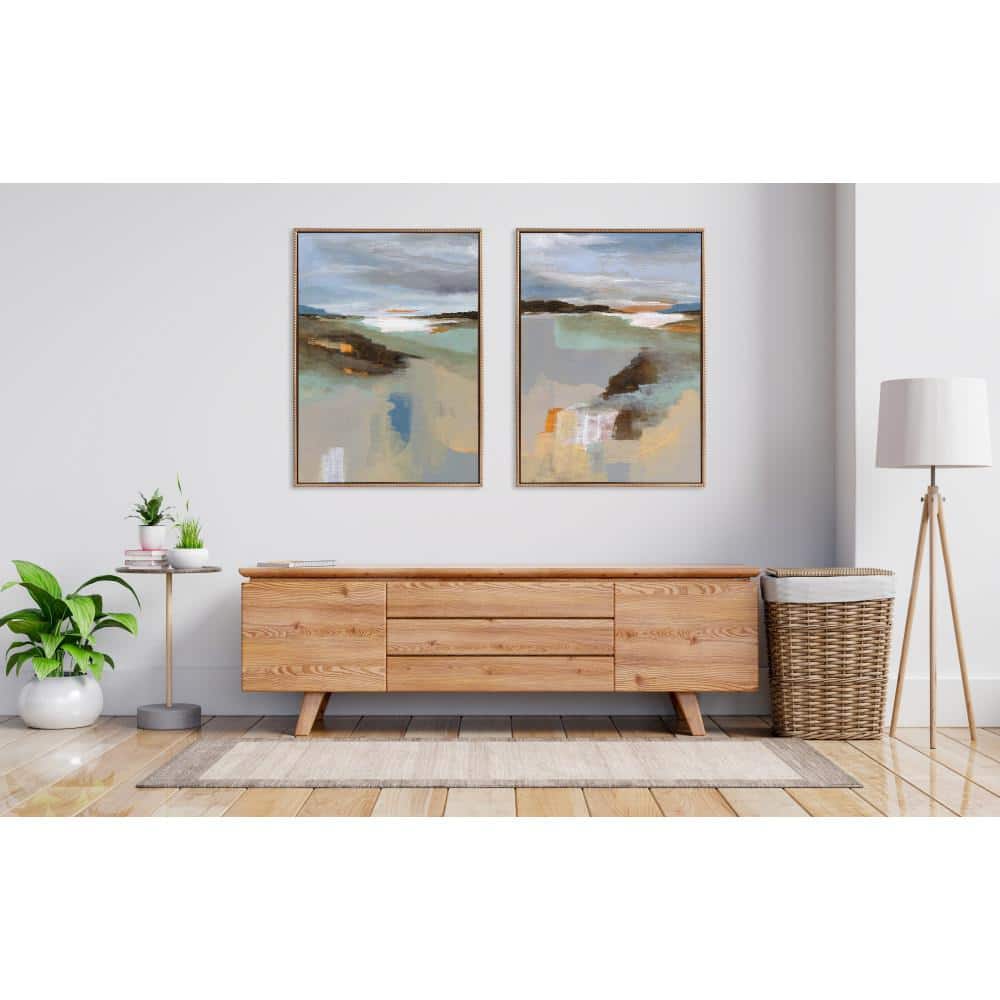 Sylvie Gold Framed Abstract Landscape Canvas Wall Art Set