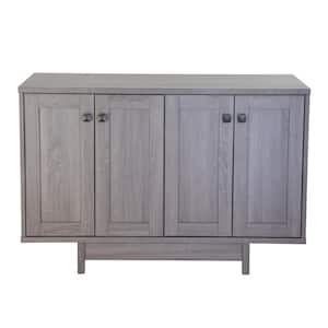 Distressed Grey 47 in. W Sideboard Storage Cabinet, Dining Server Cupboard Buffet Table with 2-Storage Cabinets