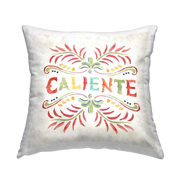Stupell Industries Caliente with Pattern Multi-Color Geometric Polyester 18 in. x 18 in. Indoor Throw Pillow