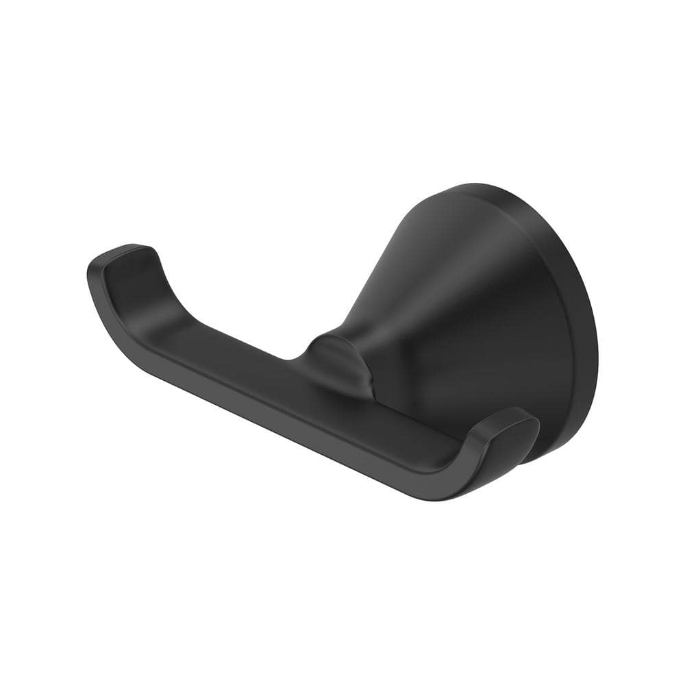 Matte Black Metal Double Robe Hook