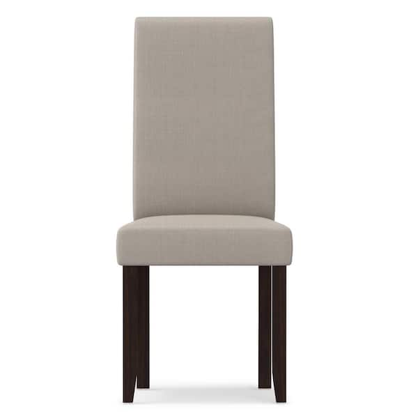 Acadian Transitional Parson Dining Chair in Light Beige Linen Look Fabric (Set of 2)