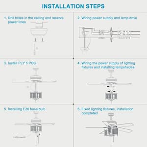 52 in. indoor Matte Black Ceiling Fan with Remote Control and Reversible Motor