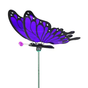 WindyWing Butterfly 2.46 ft. Purple Plastic Garden Stake