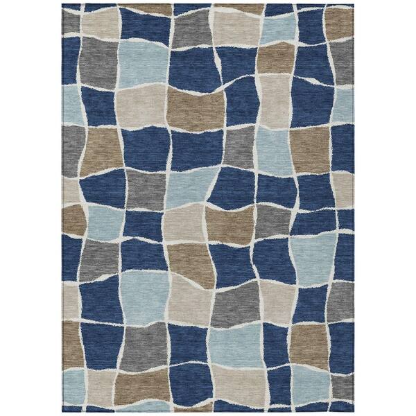 Chantille Machine Washable Indoor/Outdoor Abstract ACN2843 Navy 10 ft. x 14 ft. Area Rug