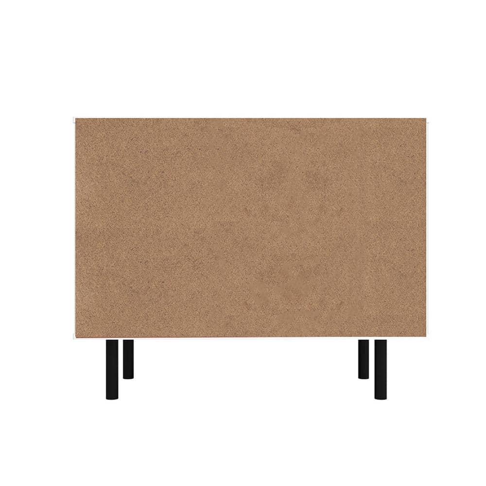 Liam White and Wood Mid-Century Modern Accent Cabinet