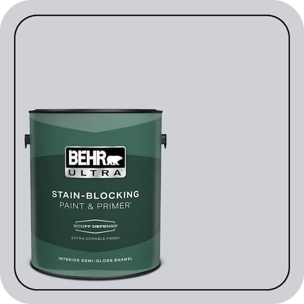 BEHR ULTRA 1 gal. #MQ3-61 Moonlit Snow Extra Durable Semi-Gloss Enamel Interior Paint & Primer