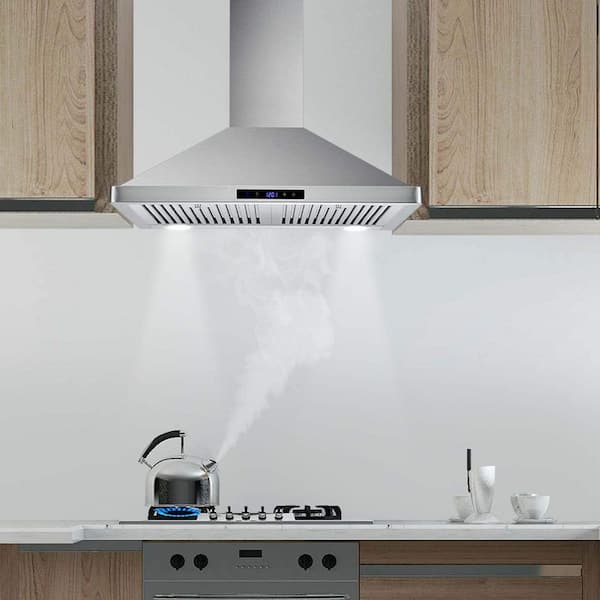 Ductless Range Hood 30 inch with Anti-fingerprint Design, Black Kitchen  Vent Hoods with 3 Speed