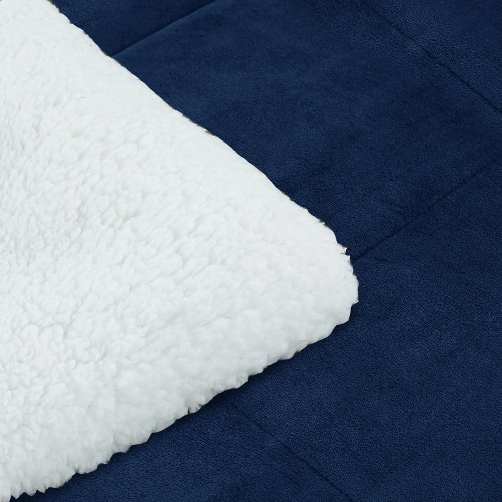 King Blue Organic Reversible Micromink Sherpa Comforter Set
