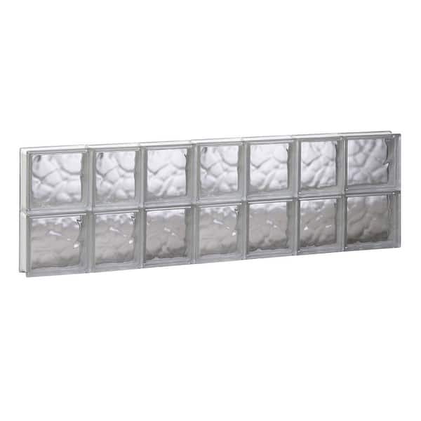Clearly Secure 44.25 in. x 15.5 in. x 3.125 in. Frameless Wave Pattern Non-Vented Glass Block Window