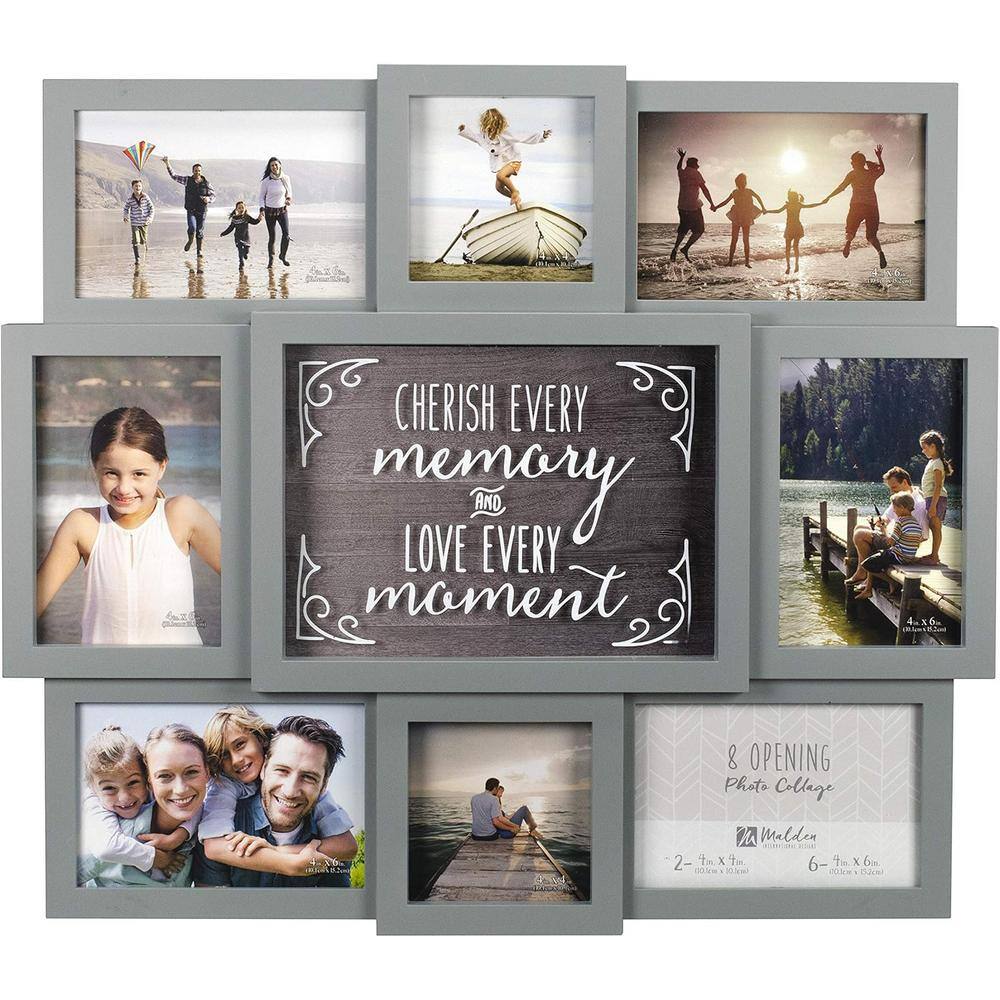 16 x 19 White Wood Hanging 8-Opening Sentiment Dimensional Picture Frame Wa