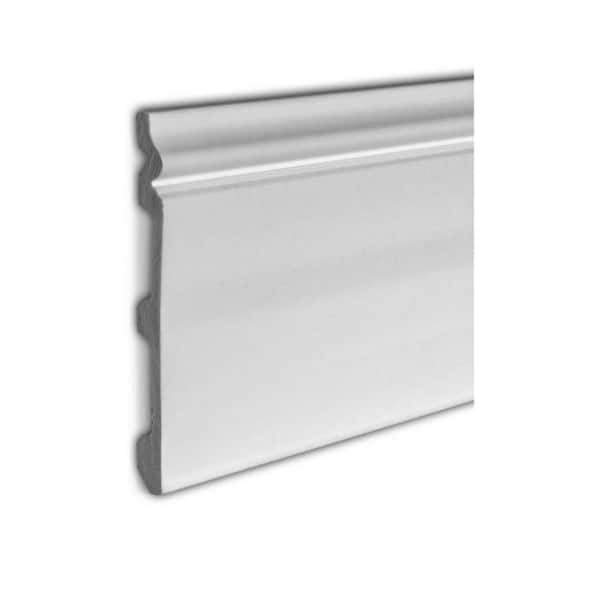 American Pro Decor 5/8 in. x 7-3/4 in. x 6 in. Long Plain Recycled Polystyrene Base Moulding Sample