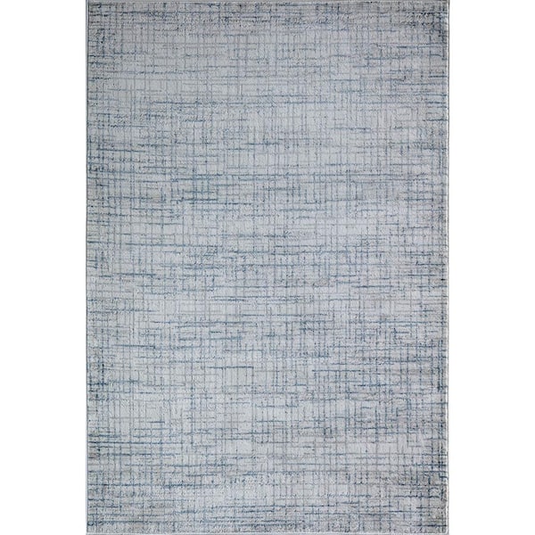 Rugs America Samina Blue Lace White 2 ft. X 4 ft. Area Rug