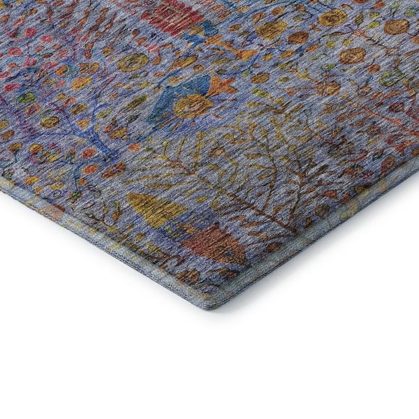 Mayfield Premium Machine Washable Abstract AMF2053 Blue 9 ft. x 12 ft. Area Rug