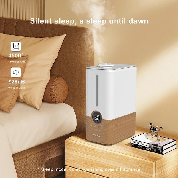 Vissani 1.5 Gal. Ultrasonic Humidifier 360 ° Turning Dual Nozzle