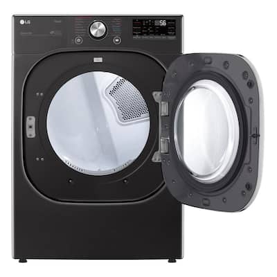7.4 cu. ft. Ultra Large Black Steel Smart Electric Vented Dryer with Sensor Dry, TurboSteam and Wi-Fi Enabled