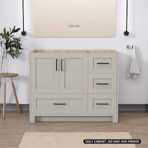 42 in. W x 21.5 in. D x 33.5 in. H Bath Vanity Cabinet without Top Bathroom Vanity Cabinet in Light Gray Large Storage